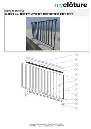 Gc Alu Modules Barreaux Verticaux Pose à Plat