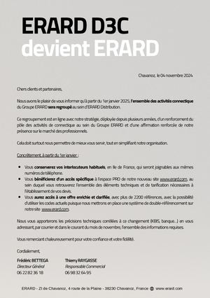Communication ERARD D3C devient ERARD