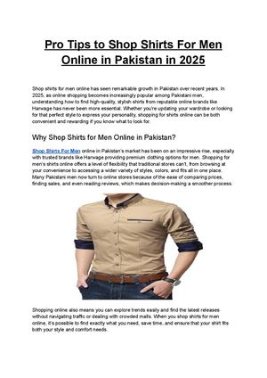 Pro Tips To Shop Shirts For Men Online In Pakistan In 2025
