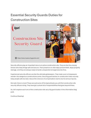 Calaméo - Essential Security Guards Duties for Construction Sites