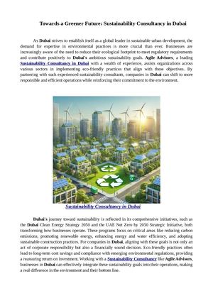 Calaméo - Towards a Greener Future: Sustainability Consultancy in Dubai