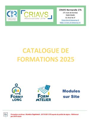 Catalogue de Formation du CRIAVS Normandie 276 pour l'année 2025