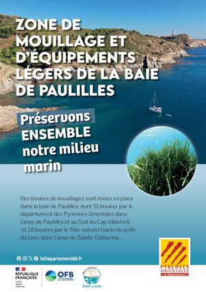 Zones de mouillage et d'équipements légers (baie de Paulilles) - Parc naturel marin du golfe du Lion