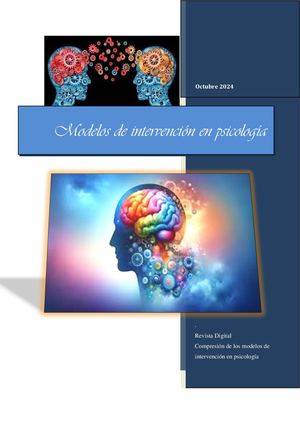Revista Digital Modelos De Intervencion En Psicologia