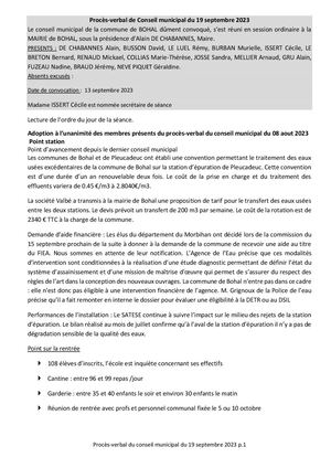 Compte Rendu De Conseil Du 19 09 2023