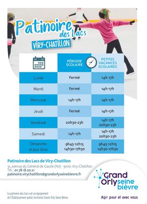 Horaires et tarifs patinoire 2024-2025