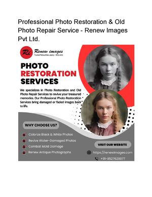 Professional Photo Restoration & Old Photo Repair Service - Renew Images Pvt Ltd.