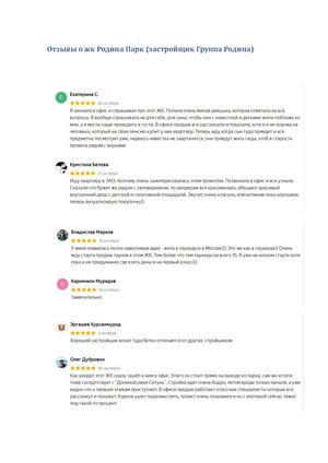 Отзывы о жк Родина Парк (застройщик Группа Родина)