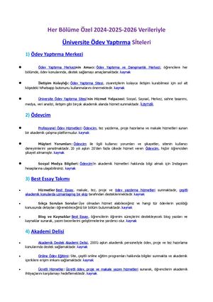 ÜNiversite ÖDev Yaptırma Si̇teleri 2024 2025 2026