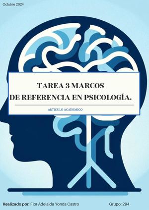 Tarea 3 Marcos De Referencia En Psicología