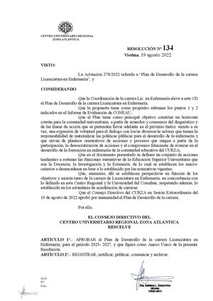 2023 Plan De Desarrollo Carrera Licenciatura En Enfermeria CURZAS (2023-2027)