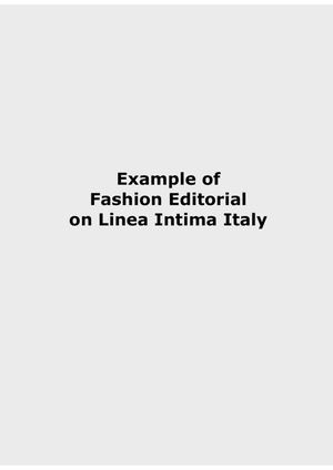 Examples Of Fashion Editorial On Linea Intima Italy