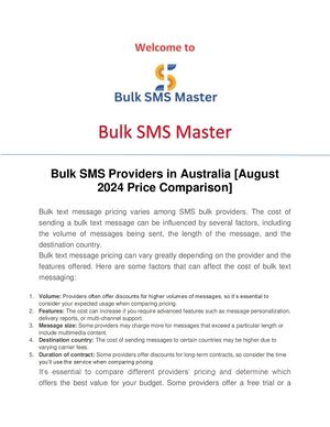 Bulk Sms Providers In Australia [August 2024 Price Comparison]