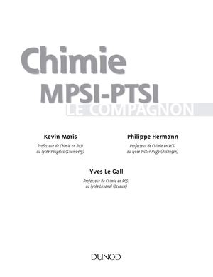 Chimie Le Compagnon Mpsi Ptsi