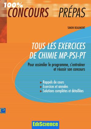 100 Concours Prepa Exercices Chimie Mp Psi Pt