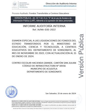 Centro Escolar Hacienda Grande, Cantón San Julian