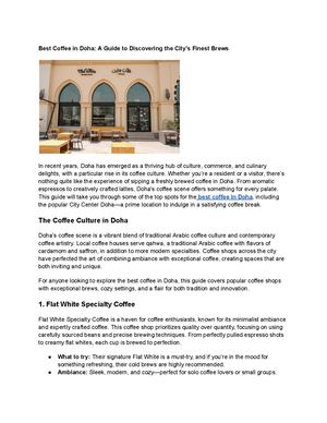 Best Coffee In Doha