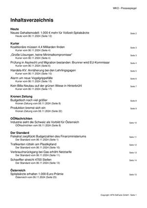 Pressespiegel 20241106