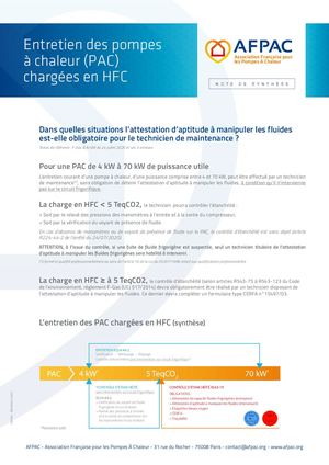 Afpac - Outils de maintenance - Entretien des PAC chargées en HFC