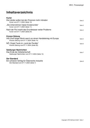 Pressespiegel 20241107