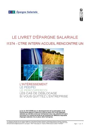 Livret D'épargne Salariale
