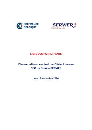 Liste des participants - Dîner-conférence Servier