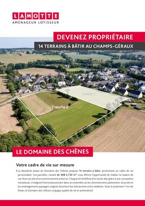 Le Domaine des Chêne au Champs-Géraux (35) - Terrains - Lamotte