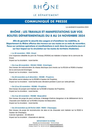 Calaméo - Communiqué De Presse Opérations Routes 8 Novembre