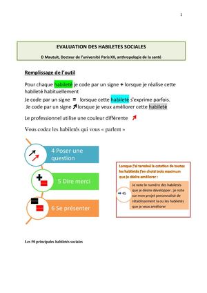 Evaluation Des Habiletés Sociales