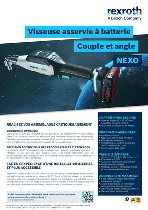 Flyer - Visseuse asservie à batterie couple et angle NEXO