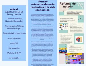 Las formas estructuras más recientes en la vida económica, política y social en nuestro país