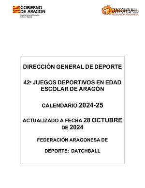 Calendario Temporada 2024 25