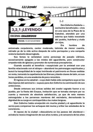 Lectura "Graznidos" 3,2,1... ¡Leyendo!