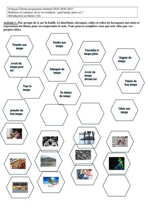 Séquence groupement de textes