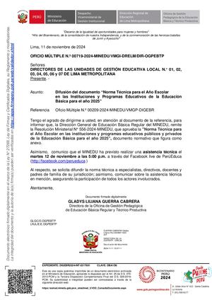 “Norma Técnica Para El Año Escolar 2025