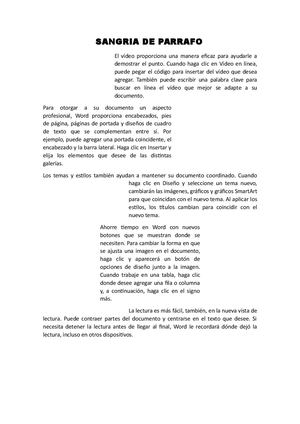 Sangria De Parrafo