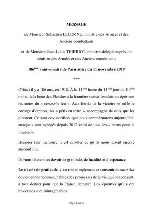 Message 11 Novembre 2024