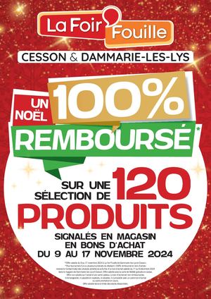 100% remboursé du 09 au 17 novembre 2024 à la foir'fouille Cesson & Dammarie. sl