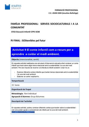 Cfgs Edin Pjf Sos Activitat 9 El Conte Infantil Com A Recurs Per A Aprendre A Cuidar El Medi Ambient Docx