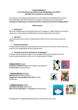 Présentation Détaillée Prix Médiathèques