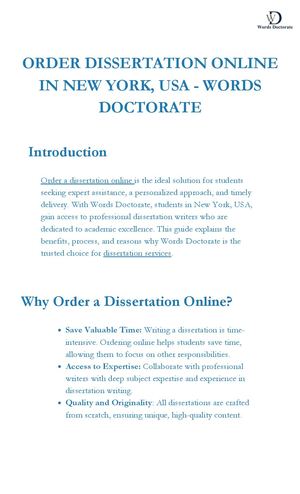 Order Dissertation Online In New York, Usa Words Doctorate
