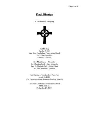 Murfreesboro Presbytery October 3 2024