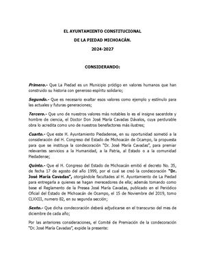 Convocatoria José Ma. Cavadas 2024
