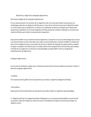 Elementos De Lenguaje Algorítmico