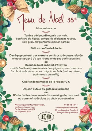 Leonie Millau Menu Festes 2024