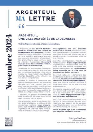 Lettre Du Maire Nov 2024 Argenteuil Aux Côtés De La Jeunesse