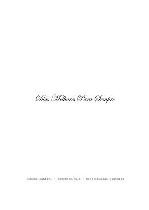 Dias Melhores Para Sempre (Rubens Santini)