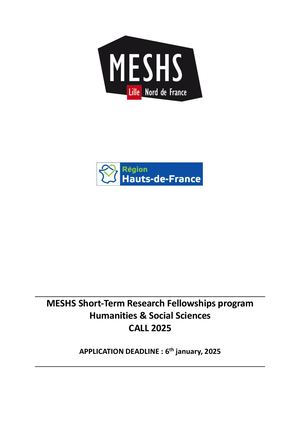 AAP MESHS Mobilites internationales Entrantes 2025 - English Version