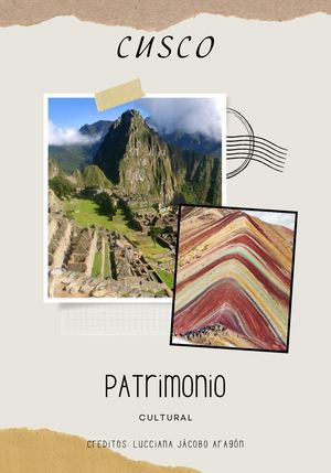 Cuzco "EL PATRIMONIO CULTURAL"