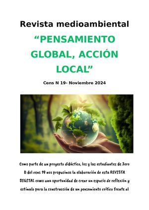 Revista Medioambiental "PENSAMIENTO GLOBAL, ACCIÓN LOCAL" Cens 19